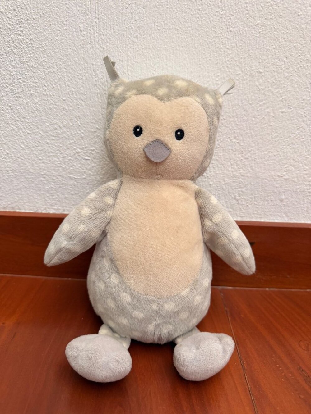 Jellycat Ollie Owl Gray Cream Polka Dot Soft Plush Baby Stuffed Animal Toy